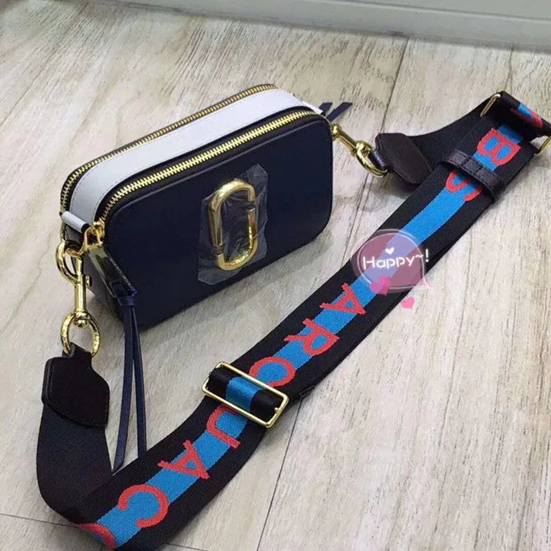 

2019 hot sell autumn and winter new women's wide shoulder strap camera bag shoulder slung small square bag hit color mini bag