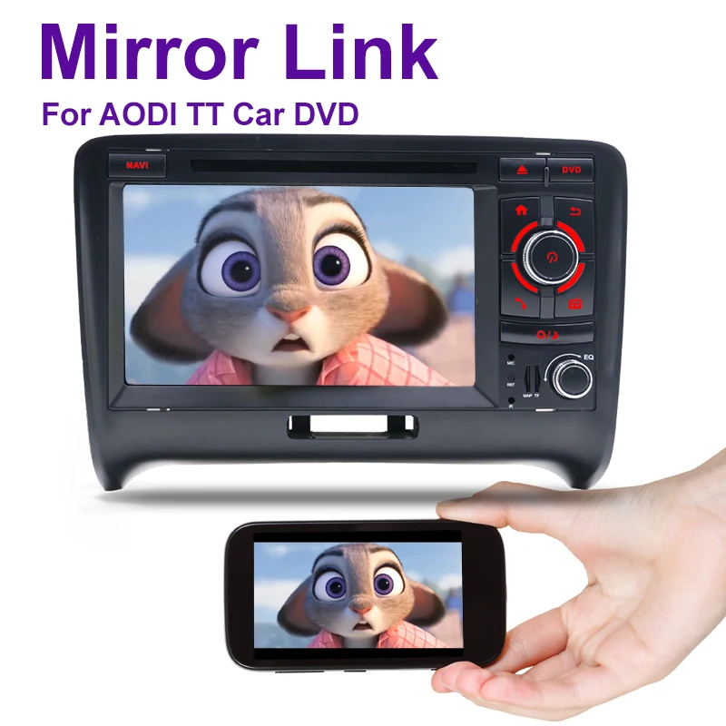 Top Octa core 7" 1024*600 2Din Android 9.0 Radio GPS for Audi TT MK2 8J 2006 2007 2008 2009 2010 2011 2012 Car DVD Player GPS Radio 0