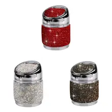 Автомобильная пепельница со стразами пепельницы сигарет дым путешествия сигареты, из нержавеющей стали Пепельница держатель для авто, дома, офиса,#620