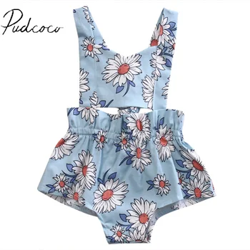 

pudcoco 2017 new summer sleeveless o-neck Newborn floral Infant Baby Girl Romper Jumpsuit Outfits Summer Sunsuit Clothes 3-24M