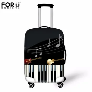 

FORUDESIGNS Men Travel Suitcase Cover Piano with the Music Note Printed Luggage Protective Cover Apply to 18-30 Inch Trunk Case