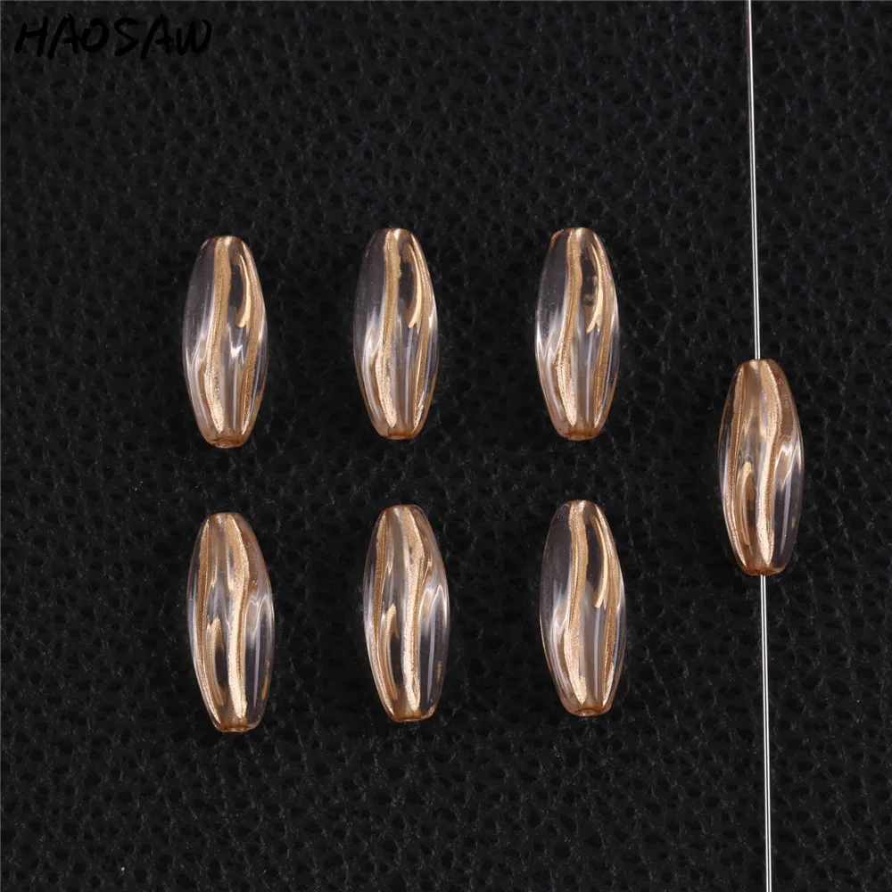 Buy 10*25MM 400Pcs/Lot Oval Shape Clear Acrylic Beads