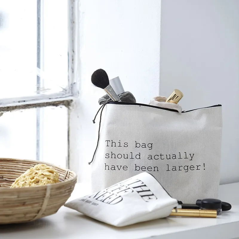 

Adisputent Women Makeup Bag Portable Letter Cosmetic Bag Neceser Make Up Bag Travel Organizer Zippe Cosmetic Bag For Women