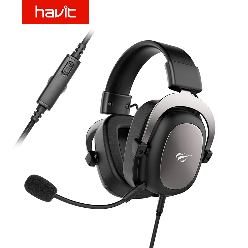 Najtaniej HAVIT przewodowy zestaw słuchawkowy Gamer usb do komputera 3.5mm PS4 słuchawki dźwięk przestrzenny i mikrofon HD XBOX One Gaming Overear Laptop Tablet Gamer