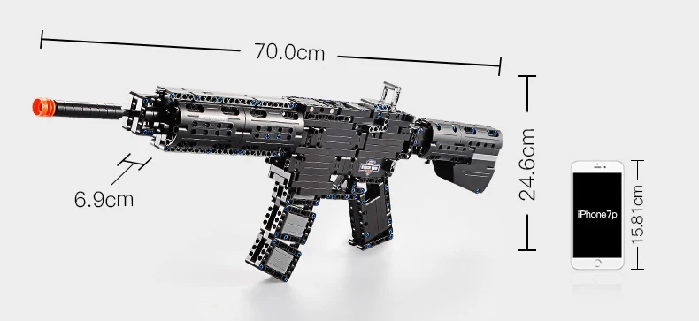 Крутой современный военный M4A1 карабин Rubberband пистолет строительный блок Модель Кирпичи сборочные игрушки коллекция для мальчиков Подарки