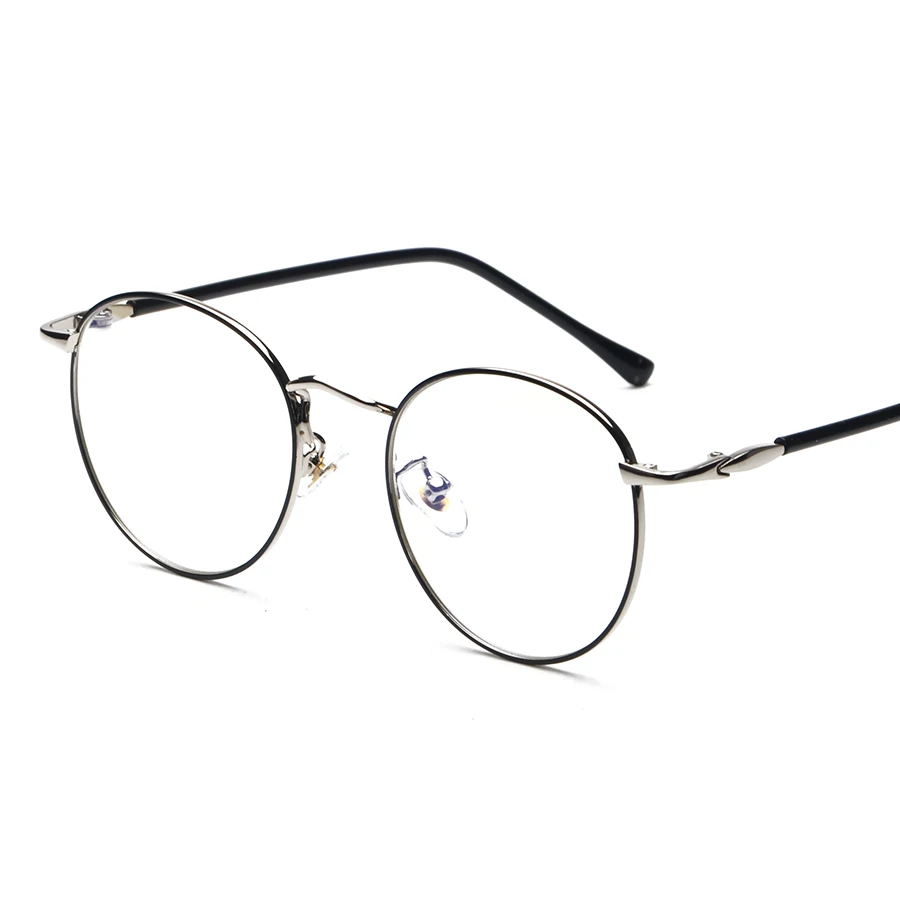 Korean Art Retro Round Eyeglasses Frame Men Camouflage Flower Print Transparent Glasses Women