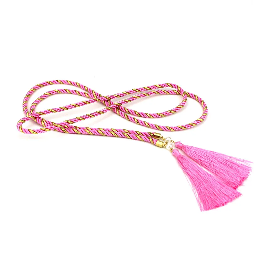 

Japanese Style Sash Obi Obijime Kimono Yukata Red Pink White Tassel Waist Belt for Classic Formal Traditional Japanese Costume