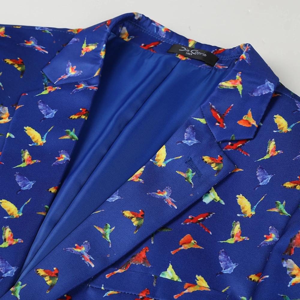2018 New Floral Blazer Mens Slim Fit Mens Printed Blazer Vintage Luxury Brand design Suits Blazers Casual Suit Jacket Men