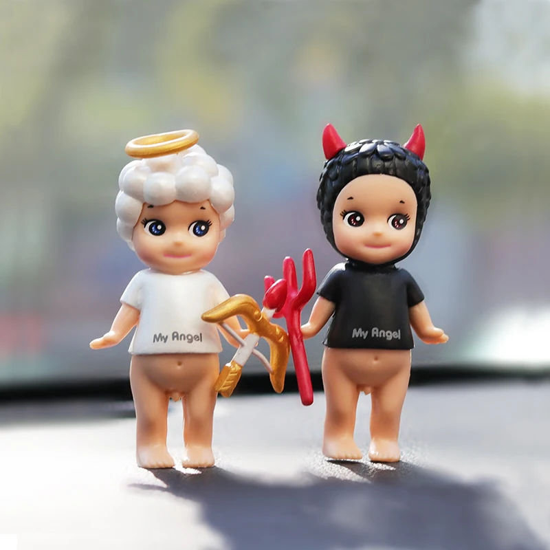 

Cartoon Cute Angel with Devil Doll Birthday Cake Decor Car Decor Cupid Angel Devil Statue Doll Decor Model Decor Elf Toy Gift