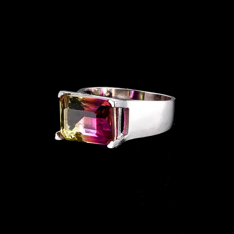 TAOLAN Новый 3.45ct градиент кольца для Для женщин Мода Имитация Камень Радуга