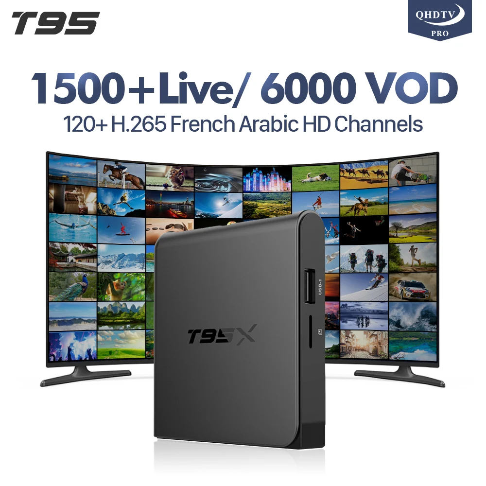 

IPTV Subscription 1 Year IPTV QHDTV Pro T95X Android TV Box 4K H.265 Decoder Channels IPTV Wifi Arabic French Belgium IP TV Box