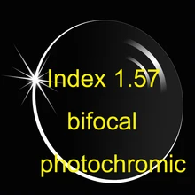 Бифокальный Индекс 1,56 с линейным и фотохромным переходом линзы антибликовые и против царапин/линзы по рецепту