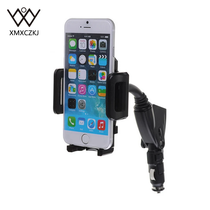 Universal Dual USB 2 Port Car Charger Cell Phone Mount