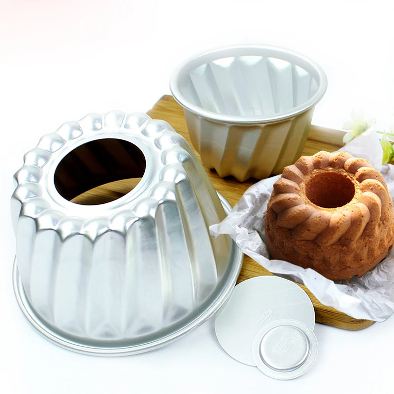 1 pcs 4inch (Dia 11cm) Aluminum Alloy Mini Savarin Cake Pan Removable