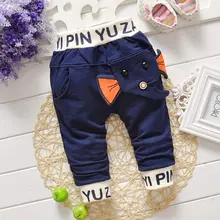 Осенне-весенние детские повседневные длинные штаны с надписью «слон» для маленьких мальчиков длинные брюки S2130