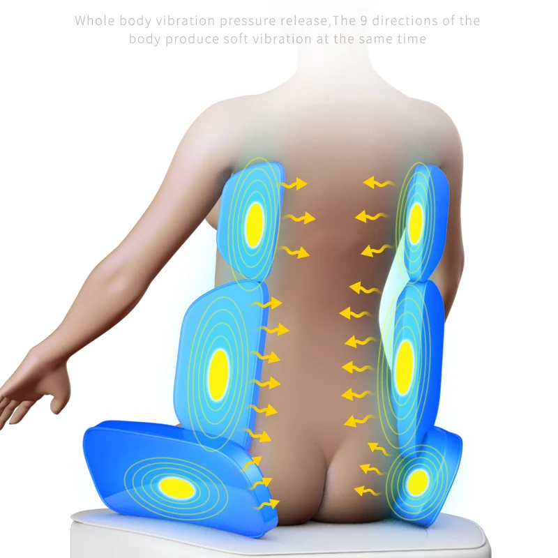 Электрический массажный стул Вибрационный коврик тепло шеи Подушка с функцией разминания