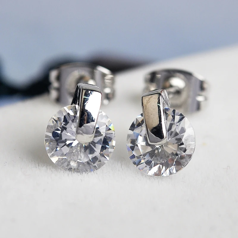 

2015 USTAR Zircon earrings for women silver color Stud Earrings Fashion Jewelry Brincos Bijoux orecchini pendientes