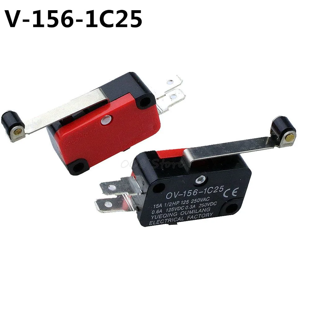 

10 Pcs Roller Lever Arm SPDT NO/NC Momentary Micro Switches V-156-1C25