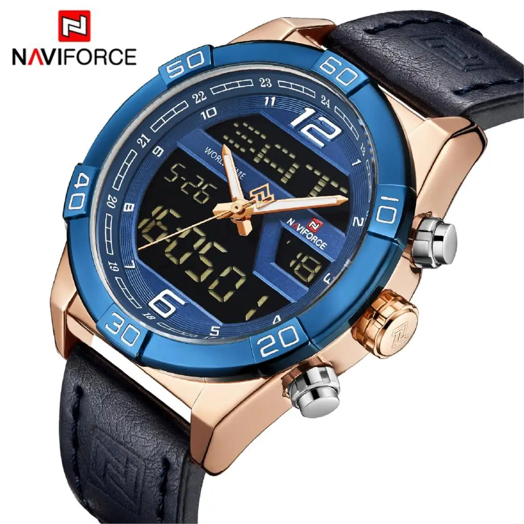 Часы наручные NAVIFORCE Мужские кварцевые роскошные модные спортивные