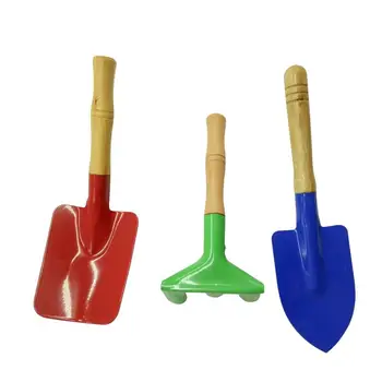 

WINOMO 3Pcs Kids Garden Tools Metal with Sturdy Wooden Handle Safe Gardening Tools Trowel Rake Shovel for Children Kids