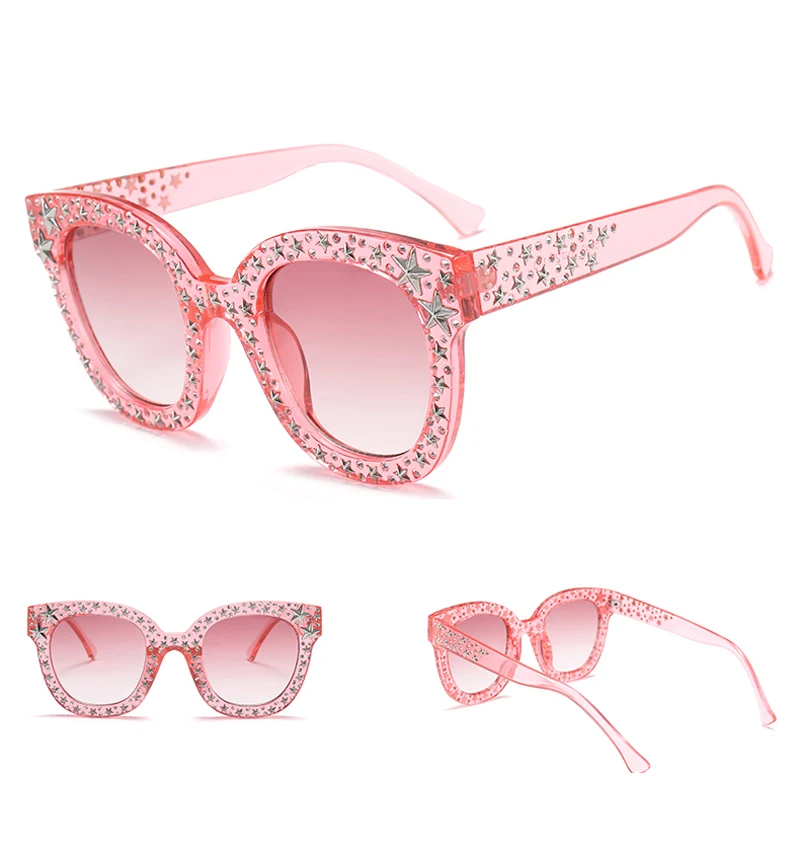 womens rhinestone sunglasses star 7090 details (5)
