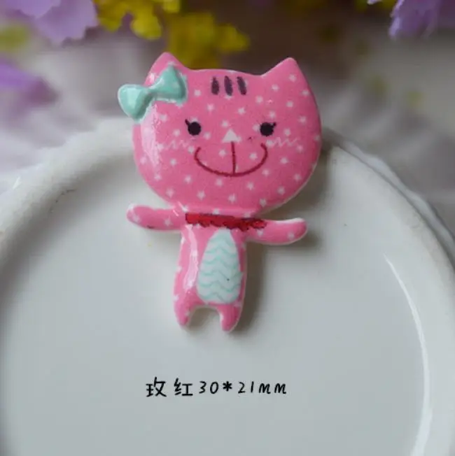 Оптовая Продажа Kawaii плоские бусины Мини Смола милый Кот Кабошон для волос бант центр "сделай сам", Скрапбукинг ремесленничество