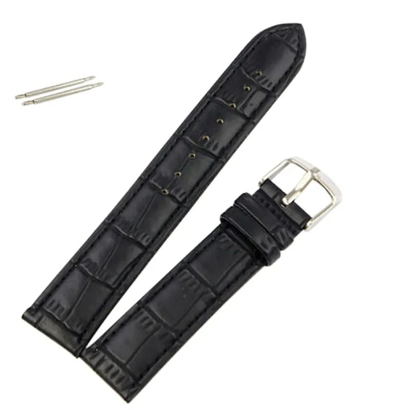 

18~24mm Unique PU Leather Strap Steel Buckle Wrist Soft Watch Band