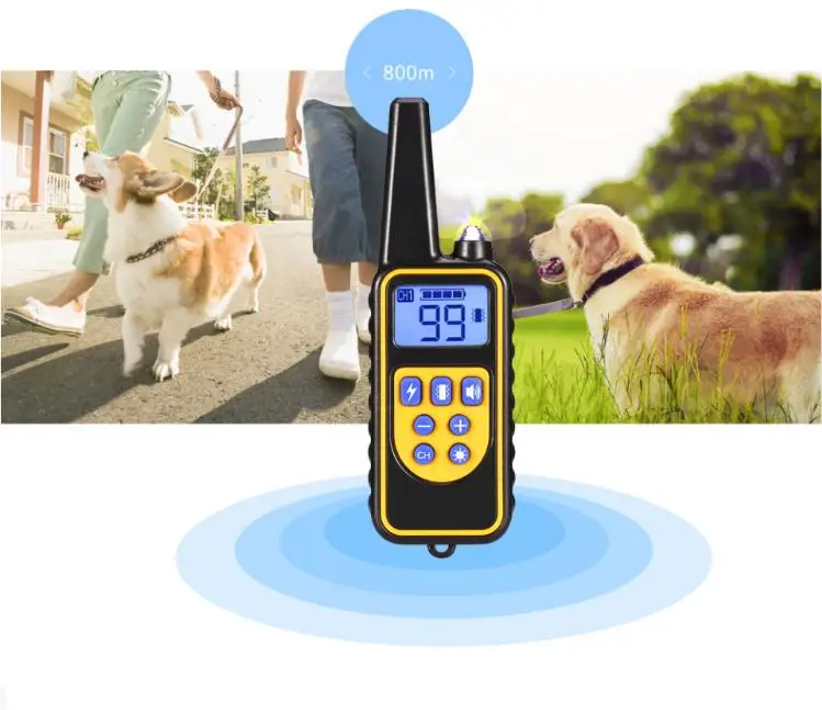 20 шт. 800 м электрический ошейник для обучения собак Pet дистанционное управление водонепроницаемый ЖК-дисплей для всех размеров шок с розничной коробкой SN1640