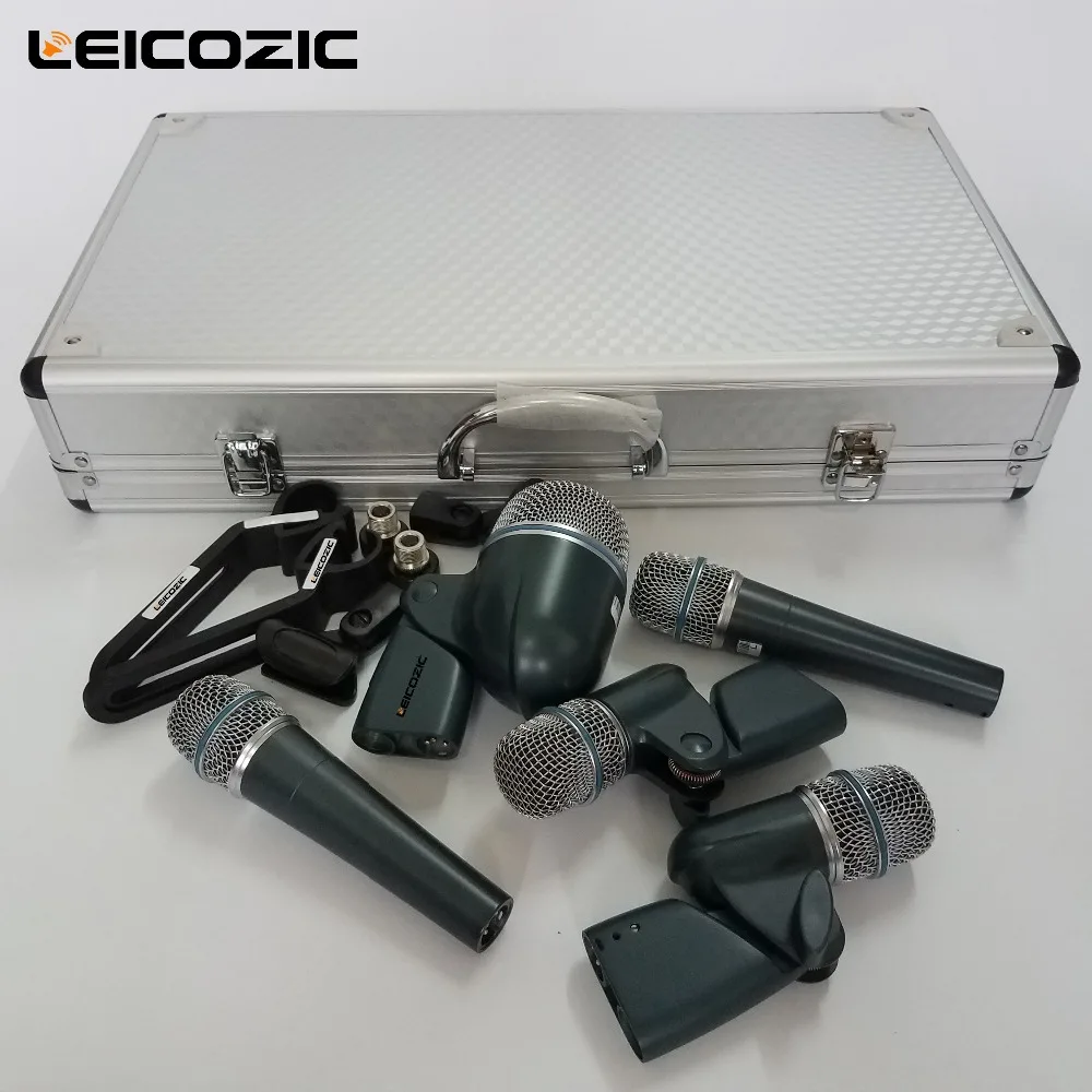 Leicozic-드럼 마이크 키트, 베타 dmk5 드럼 마이크 키트, 악기 2xBeta 57A 1x 베타 52A 2xBeta 56A, 마이크, 악기용 마이크