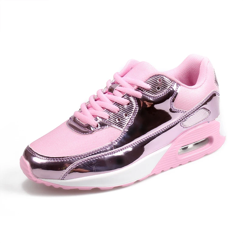 Для женщин кроссовки Спорт Демисезонный кроссовки для человека Air Sole амортизации спортивной обуви для уличные спортивные в стиле унисекс кроссовки - Цвет: Pink