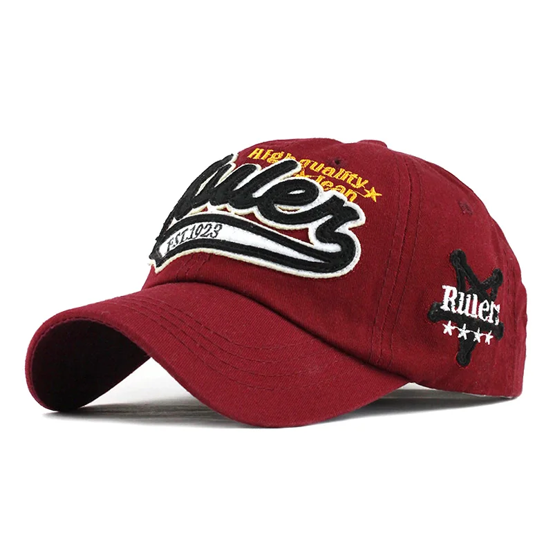 [FLB] брендовая мужская бейсболка, Женская бейсбольная кепка Bone, шапки для мужчин, кепка для папы, модная кепка, регулируемая хлопковая кепка с надписью HatF165 - Цвет: F165 Red