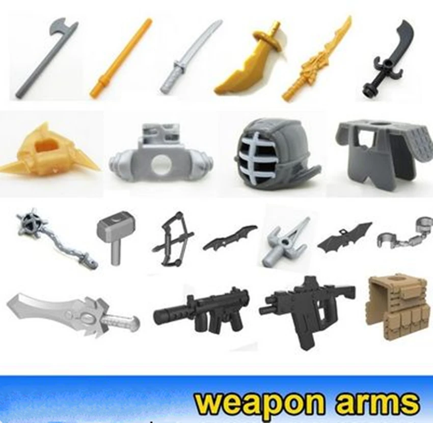 

20pcs MOC DIY Brick parts weapon arms knife sword Building part DIY block compatible legos bricks set blocks toys part