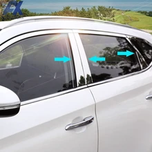 AX стайлинга автомобилей нержавеющей окна хром столб столбы крышка отделка под давлением акцент, протектор для hyundai Tucson