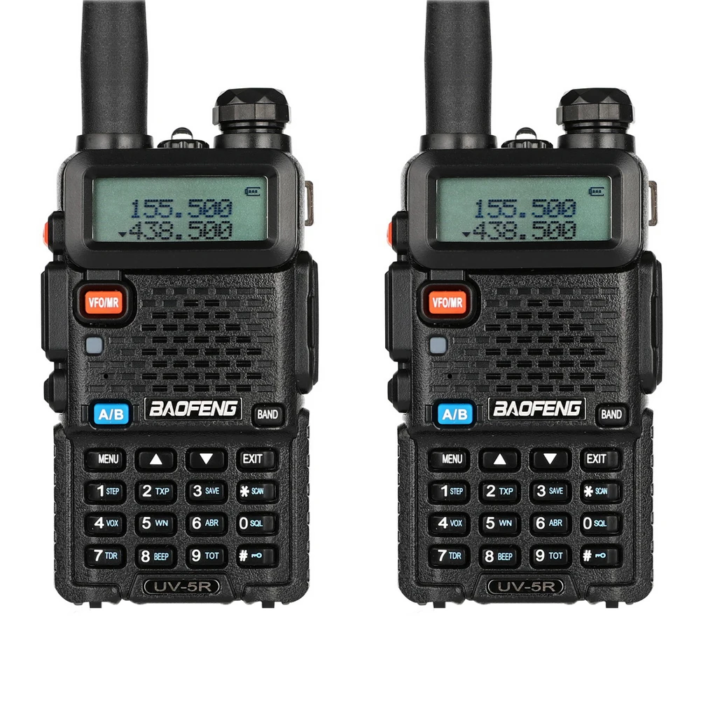 2 шт. BAOFENG UV-5R рация двухполосная радио fm-приемопередатчик двухдиапазонный DTMF VOX Сигнализация светодиодный фонарик Блокировка ключа