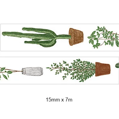 1,5 см* 7 м бытовой жизни растение васи лента DIY украшения Скрапбукинг планировщик Маскировочная лента клейкая этикетка наклейка канцелярские товары - Цвет: 03