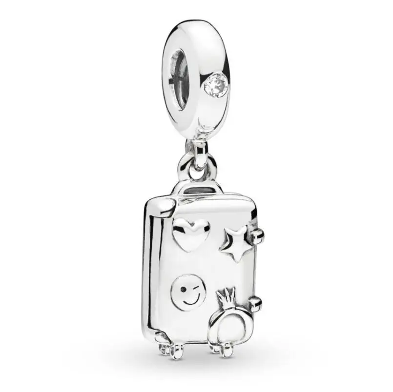 

Original 925 Sterling Silver Charm Suitcase Pendant Bead Charm Fit Pandora Women Bracelet & Necklace Diy Jewelry