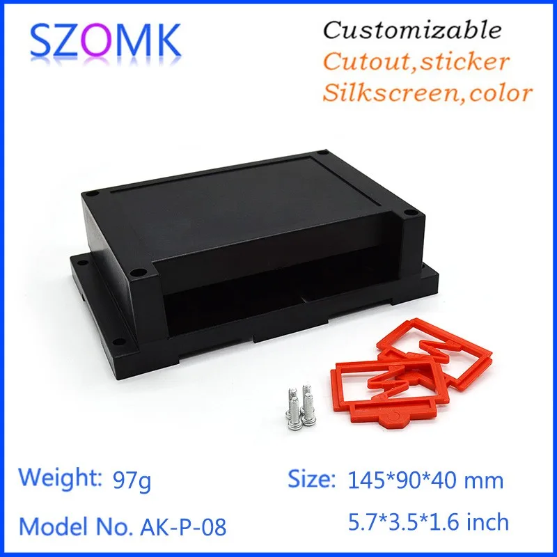 4 pieces 145x90x40mm din rail plastic enclosures for electronics abs