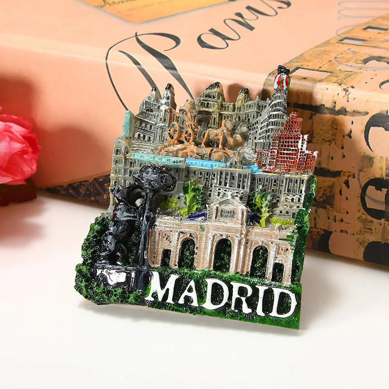 1Pc Spain Travel Souvenir Scenery Madrid 3D High-end Resin Fridge Magnets Gift Refrigerator Magnetic Sticker Home Decorations