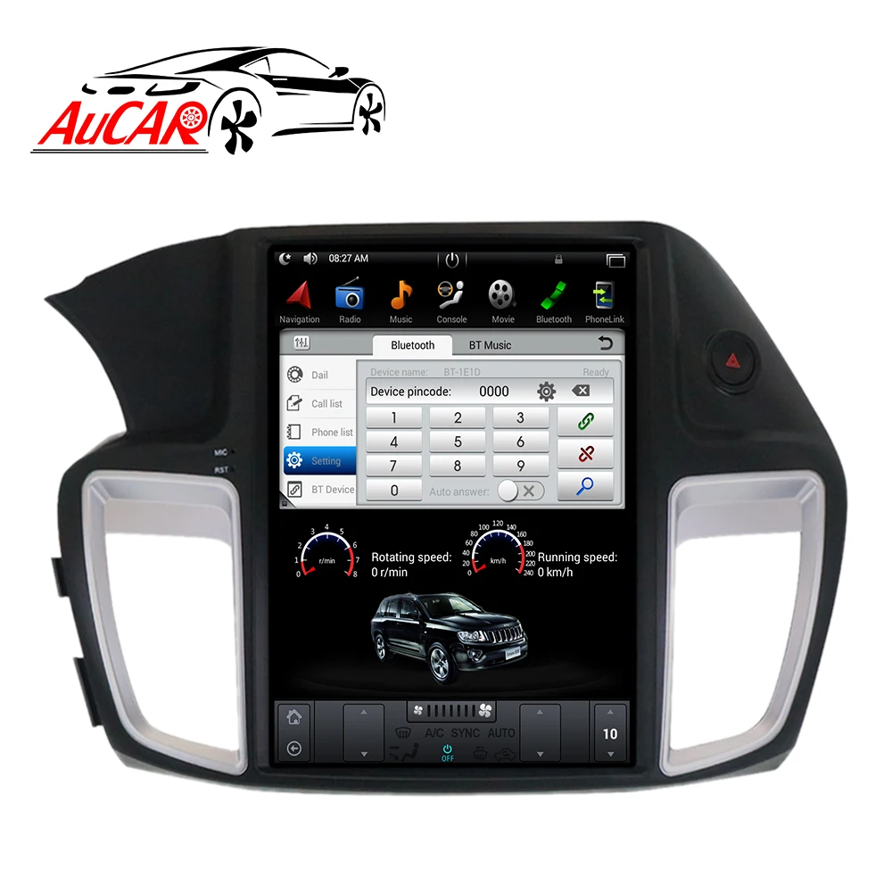 Perfect Aucar Tesla Style 2 din car radio gps navigation for Honda Accord 2013-2017 Android 8.1 autorado multimidia cassette player 4