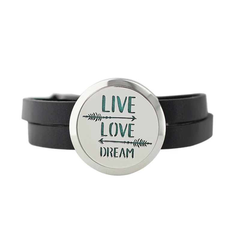 Ручной штампованный Live Love Dream 30 мм 316L нержавеющая сталь парфюм эфирное масло