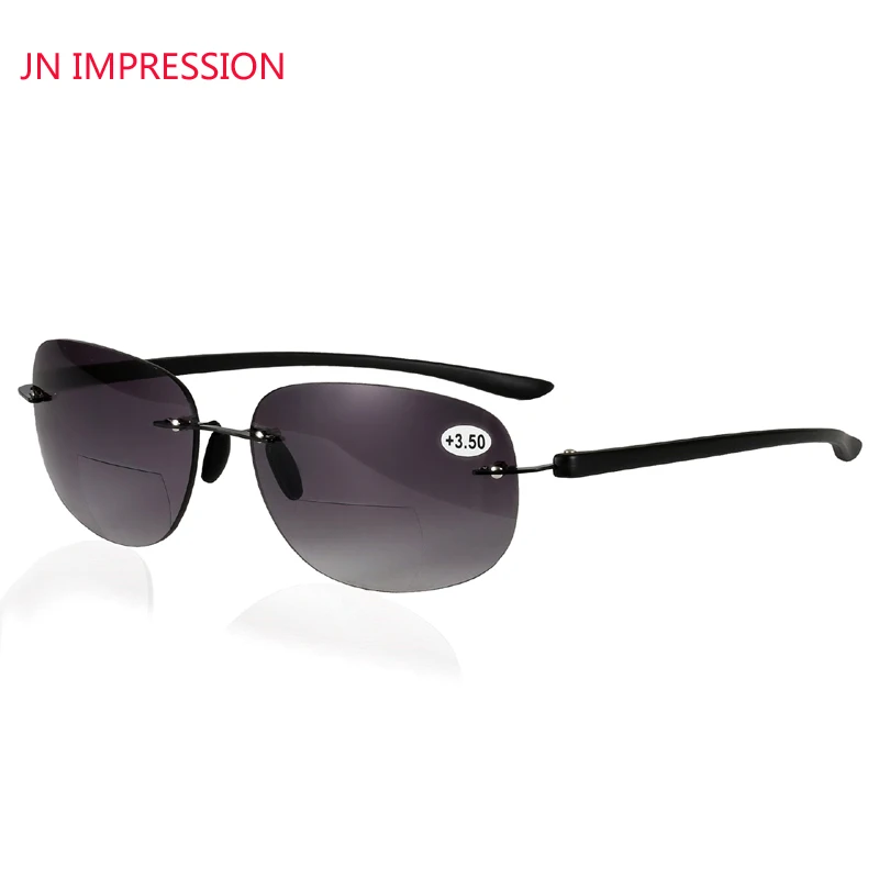 JN IMPRESSION Reader очки бифокальные для чтения солнцезащитные очки мужские и женские очки с диоптриями Лупа солнцезащитные очки 1,0-3,5 - Цвет оправы: Черный