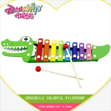 Golden Key Colorful 8 Scales Crocodile Knock On Piano Baby Kids Wooden Toddler Learning Education Musical