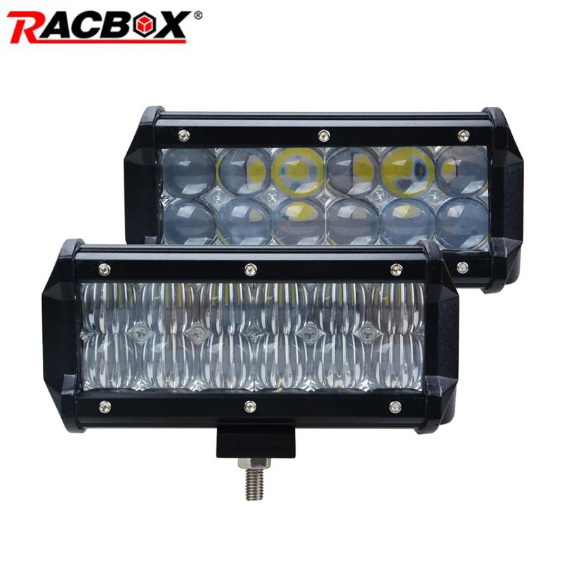 

2pcs 5D 36W 7 Inch LED Light Bar for Automobile Work Indicator Driving Offroad Tractor Truck 4x4 ATV SUV MPV GAZ 12V Car Styling