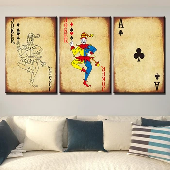 

Gambling Poker Cards Wall Art Canvas Paintings Home Decor Poker Pictures HD Prints Club Casino bar restaurant Decoration Posters