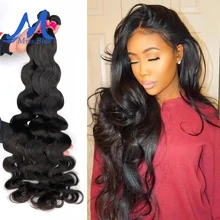 Missblue волнистые перуанские вплетаемые пряди человеческие волосы 30 32 34 36 38 40 дюймов 3/4 пучок натуральных волос remy