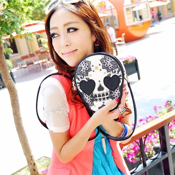 

Women Black Skull Shoulder Bags Messenger Handbag Purse for Daily Shopping All-Purpose Hot Sale Fashion