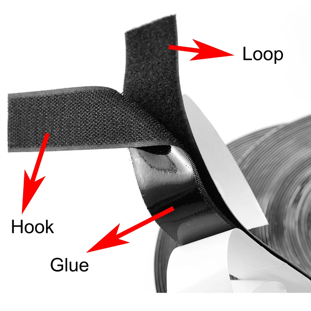 

12M Strong Self adhesive Hook and Loop Fastener Tape nylon sticker velcros adhesive with Glue for DIY16/20/25/30/40/50/100/110mm