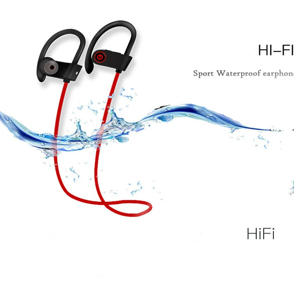 

High Quality Sweatproof Headphones Wireless Bluetooth Sport Earphones Stereo Headset Earbuds Waterproof Headphone Smart light