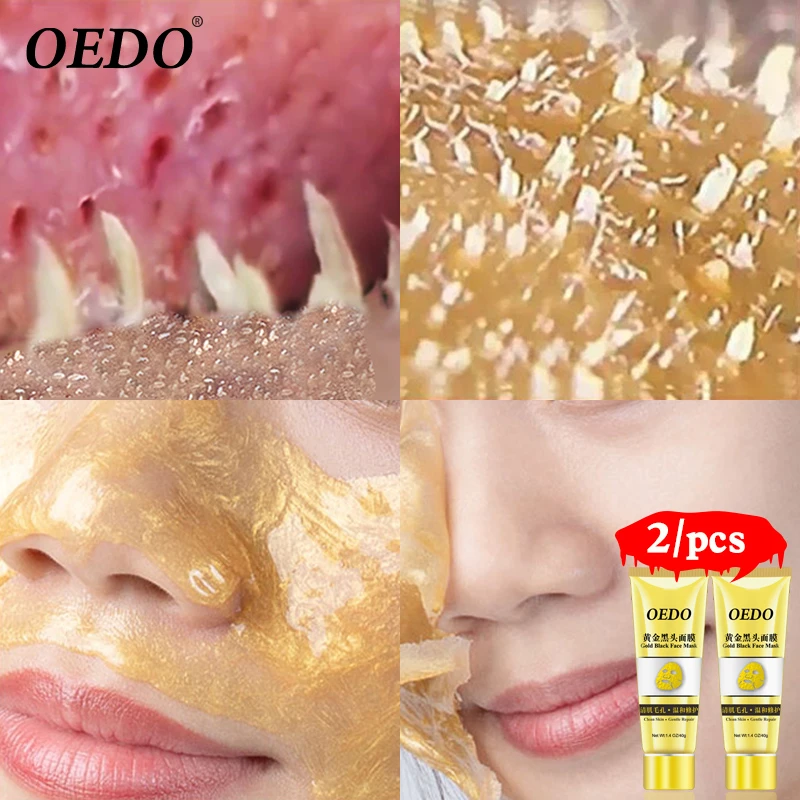 

2 pieces /lot remove blackhead gold whitening mask acne moisturizer deep exfoliating mask shrink pores facial care