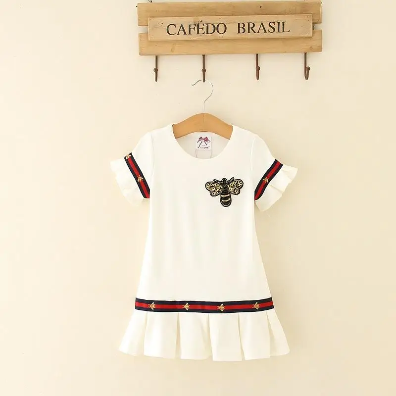 

Kids Girls Cartoon Dress Baby Girl Princess Short Sleeve Sleeve Dresses 2018 Party Wedding Infant Children Clothes
